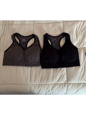 #0271 - Women's Unbranded Sports Bras L Black Gray